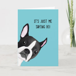 Spähen Boston-Terrier-der illustrierten Gruß-Karte Karte