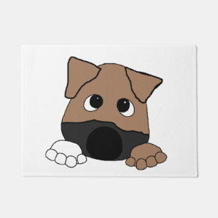 Spähen der schwarzen Mundkanaille Fußmatte