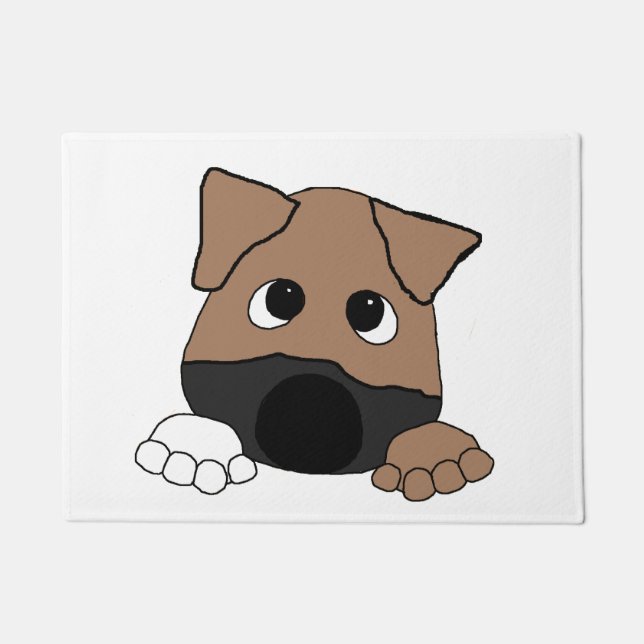 Spähen der schwarzen Mundkanaille Fußmatte (Vorderseite)