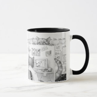 Spähen der Zellen-Katze Tasse