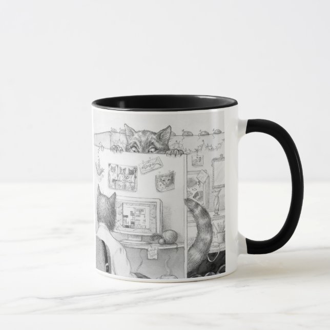 Spähen der Zellen-Katze Tasse (Rechts)