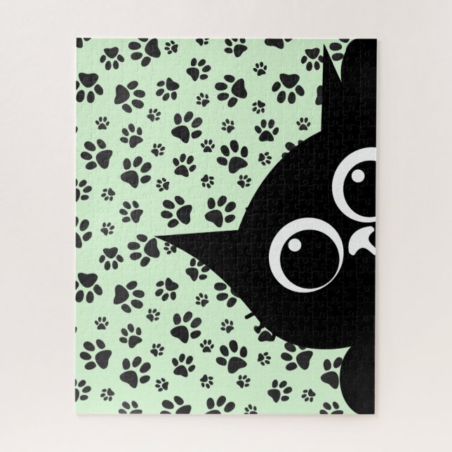 Spähende Katzen-Design-Puzzle (Vertikal)