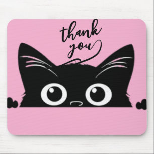 Spähende schwarze Katze Mousepad