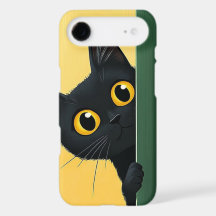 Spähende schwarze Katzen-Handyhülle