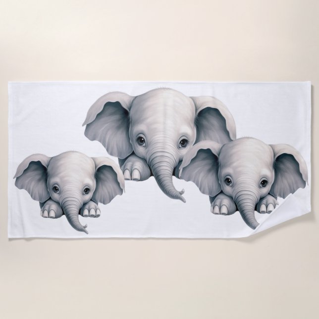 Spähender Elefant Strandtuch (Vorderseite)