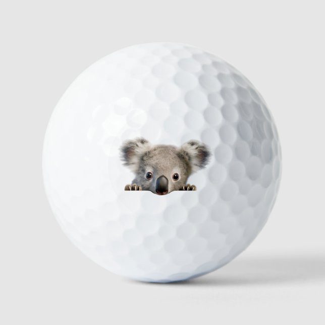 Spähender Koala Golfball (Vorderseite)