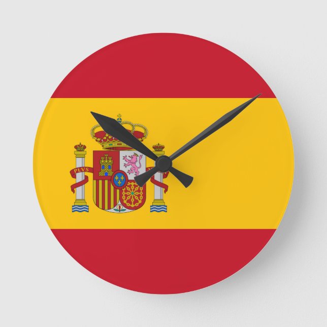 Spain Flag Runde Wanduhr (Vorderseite)