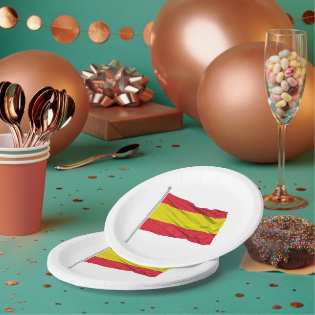 Spain Flag Spanish Colours Paper Plates Pappteller (Multi)