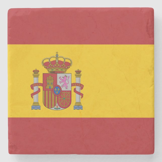 Spain Flag Steinuntersetzer (Vorderseite)