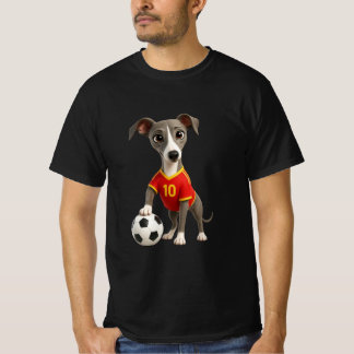 Spain Soccer Dog T-Shirt - Cute Greyhound Football