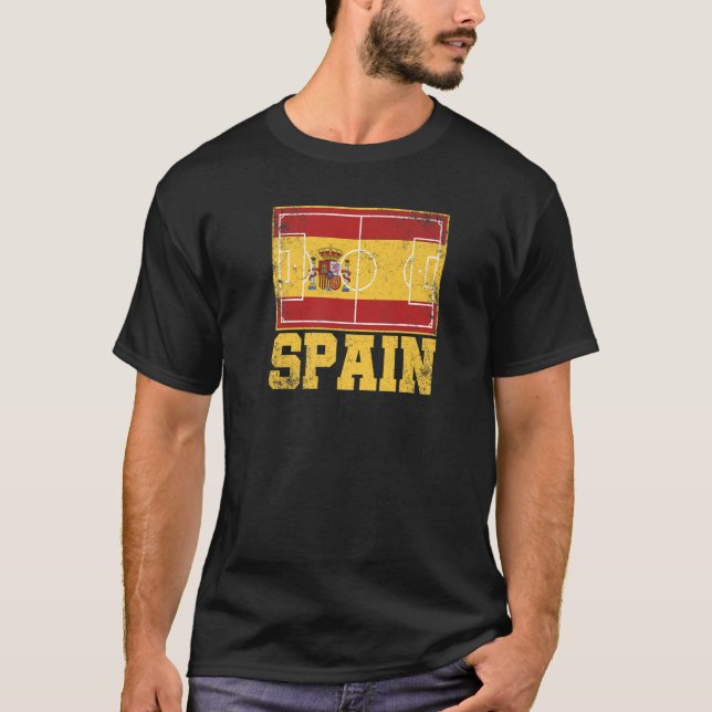 Spain Soccer Field Country Flag Espana Spanish Pri T-Shirt (Vorderseite)