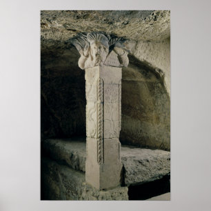 Spalte von der Krypta, mit dem Kopf von Mosese Poster