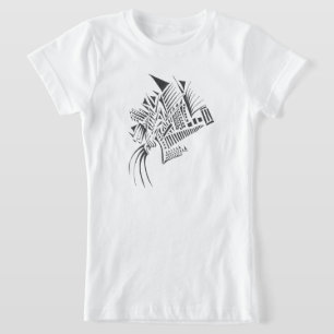 Spalten Schwarz Weiß Abstrakte Stammes-Tätowierkun T-Shirt