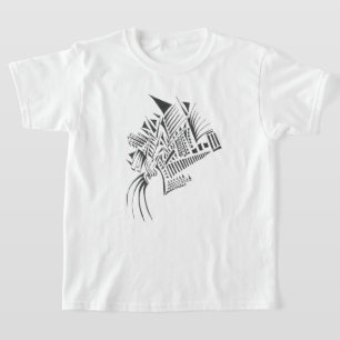 Spalten Schwarz Weiß Abstrakte Stammes-Tätowierkun T-Shirt