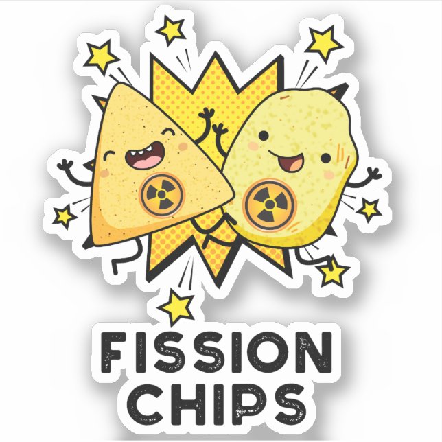Spaltung Chips Funny Physical Food Puff Aufkleber (Vorderseite)
