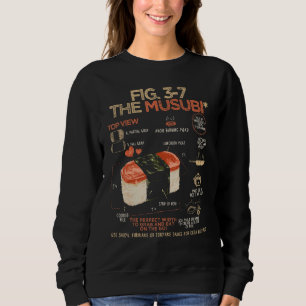 Spam Musubi Lebensmittelanleitungsdiagramm Japanis Sweatshirt