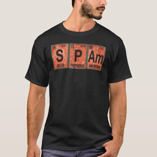 Spam Periodische Tabelle der Elemente Dosiert geko T-Shirt (Vorderseite)