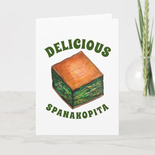 Spanakopita Griechisch Food Spinach Feta Phyllo Pi Karte (Vorderseite)