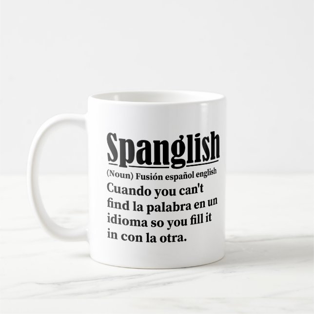 Spanglish Funny Definition Spanisch Englisch Kaffeetasse (Links)