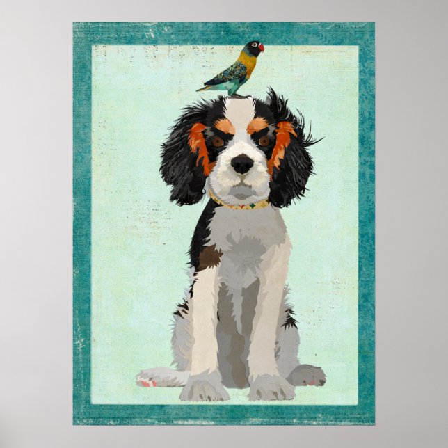 SPANIEL & BIRD Art Poster (Vorne)