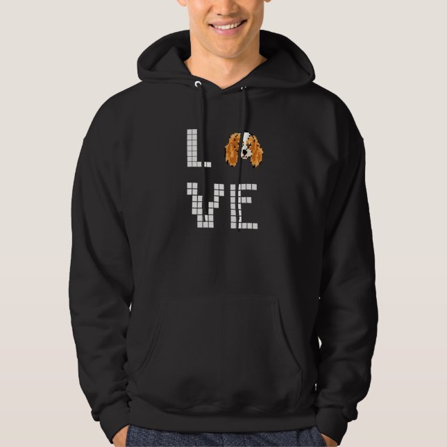 Spaniel  Dog  Pixel Art Hoodie (Vorderseite)