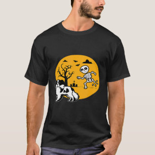 Spaniel Halloween Costume Funny Skeleton Bone For T-Shirt