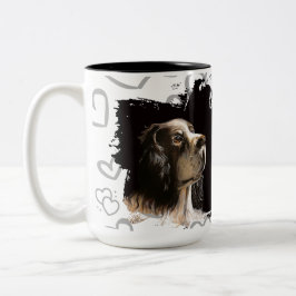 Spaniel-Hund-Liebe-Tasse Zweifarbige Tasse
