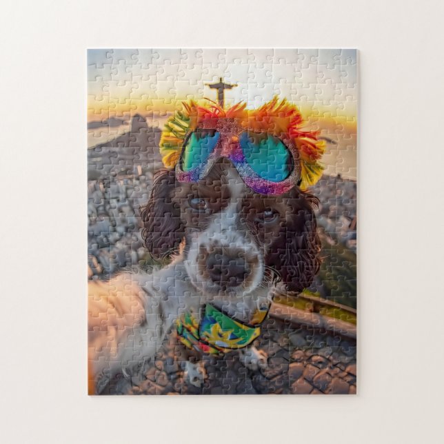 Spaniel-Karnevalsblick auf Rio (Vertikal)