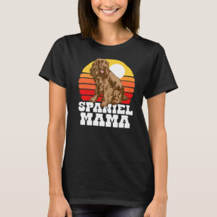 Spaniel Mama Niedlich Retro Cocker 80er Sunset Vin T-Shirt