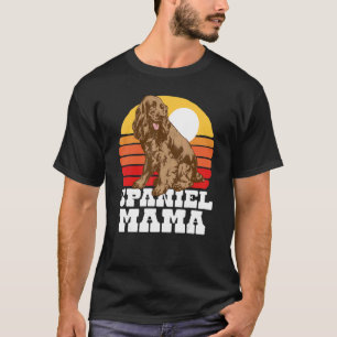 Spaniel Mama Süß Retro Cocker 80er Sonnenuntergang T-Shirt