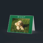 SPANIEL SAYS WOOF-AND-HAPPY BIRTHDAY MOM KARTE<br><div class="desc">LOVE OUR DOG! HOPE YOU DO AS WELL (BUT NOW HE IS 10) AND HE WANTS YOUR MOM TO HAVE A VERY HAPPY BIRTHDAY. THANK YOU FOR STOPPING BY ONE OF MY EIGHT STORES!!</div>