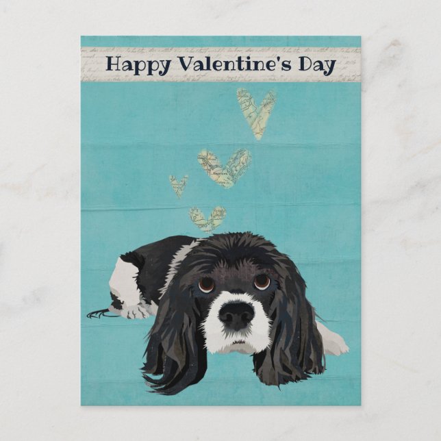SPANIEL VALENTINE'S Postkarte (Vorderseite)