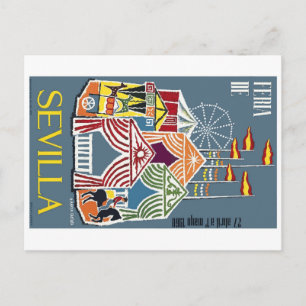 Spanien 1960 Sevilla-Festival-Plakat Postkarte
