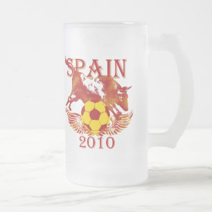 Spanien 2010 mattierte Glasbier-Tasse für Spanier Mattglas Bierglas