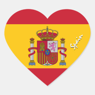 Spanien-Aufkleber, Herz, Patriotische Spanische Fl Herz-Aufkleber