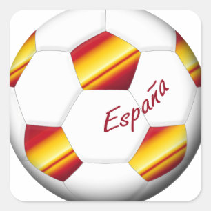 SPANIEN Ball des Fußballs Farben der spanischen Quadratischer Aufkleber