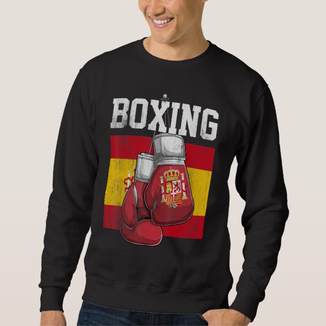 Spanien Boxhandschuhe Boxer Boxen  Spanier Flagge Sweatshirt (Vorderseite)