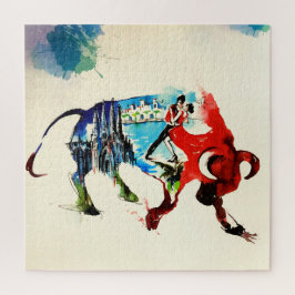 Spanien Bull Vintage Liebe Wasserfarbe