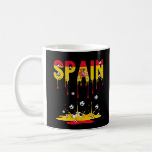 Spanien Dripping Flag Football Kaffeetasse