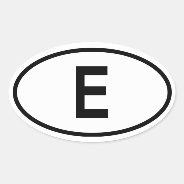 Spanien ‚E‘ Ovaler Aufkleber (Vorderseite)