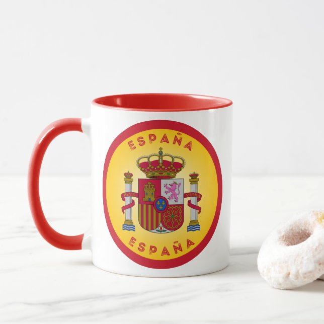 Spanien-Erbe-Emblem Tasse (Mit Donut)