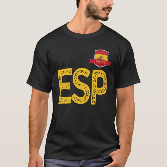 Spanien Espa a Human Flag Letter E and S and P Spa T-Shirt (Vorderseite)