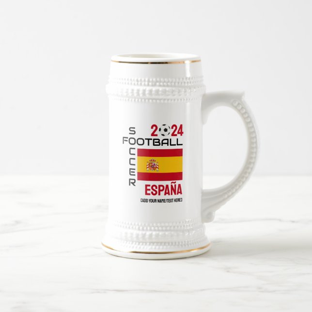 SPANIEN ESPAÑA Football Soccer Custom 2024 JEDES J Bierglas (Rechts)