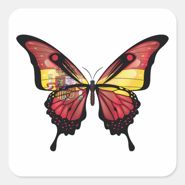 Spanien Espana Frack Butterfly Flag Aufkleber (Vorderseite)