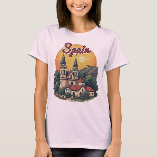 Spanien Europäische Alte Welt verblasste T-Shirt (Vorderseite)