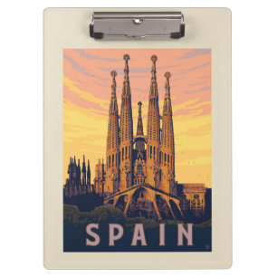 Spanien Familia Sagrada Klemmbrett