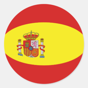 Spanien Fischaugen-Flaggen-Aufkleber Runder Aufkleber
