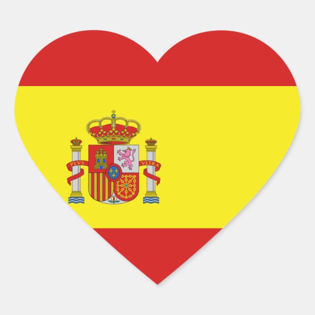 Spanien Flag Heftsticker Herz-Aufkleber (Vorderseite)