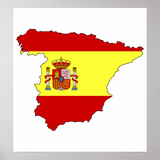 Spanien - Flag-Karte Poster (Vorne)