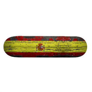 Spanien-Flagge auf disstressed Farben-Skateboard Skateboard